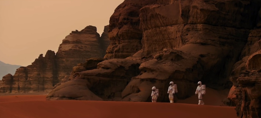 An image grab from a promotional video by the Jordan Tourism Board shows three visitors coming to Wadi Rum, some 328km south of Amman